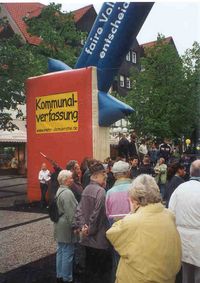 Aktion in Salzgitter: Mehr Demokratie fordert faire Bürgerentscheide
